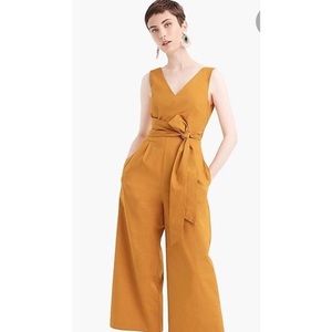 J.Crew Wrap Tie Jumpsuit In Stretch Poplin